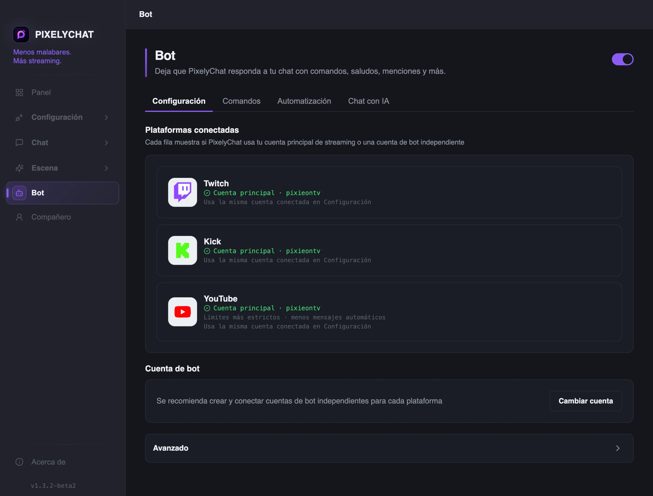 Configuración del Bot
