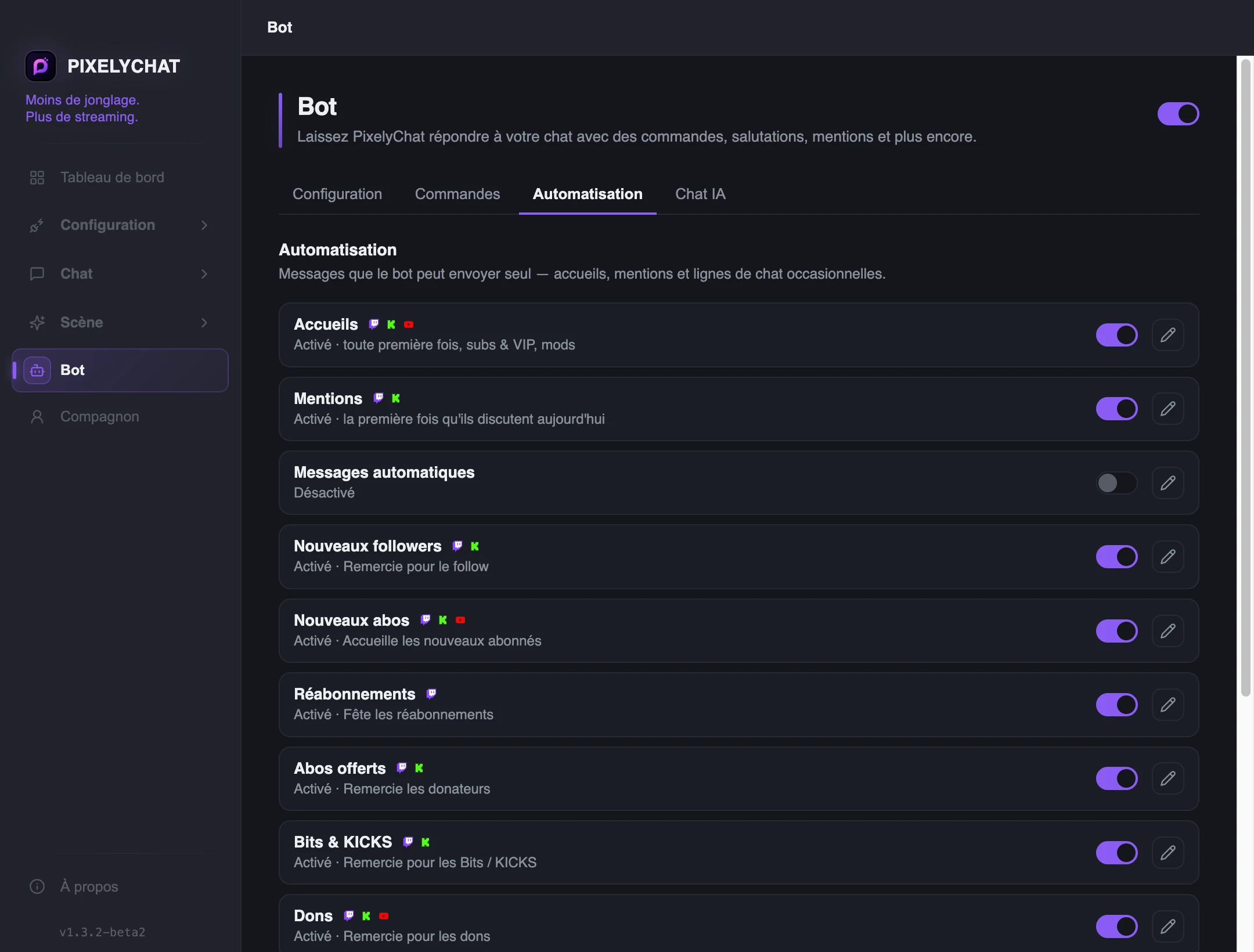 Automatisation du Bot