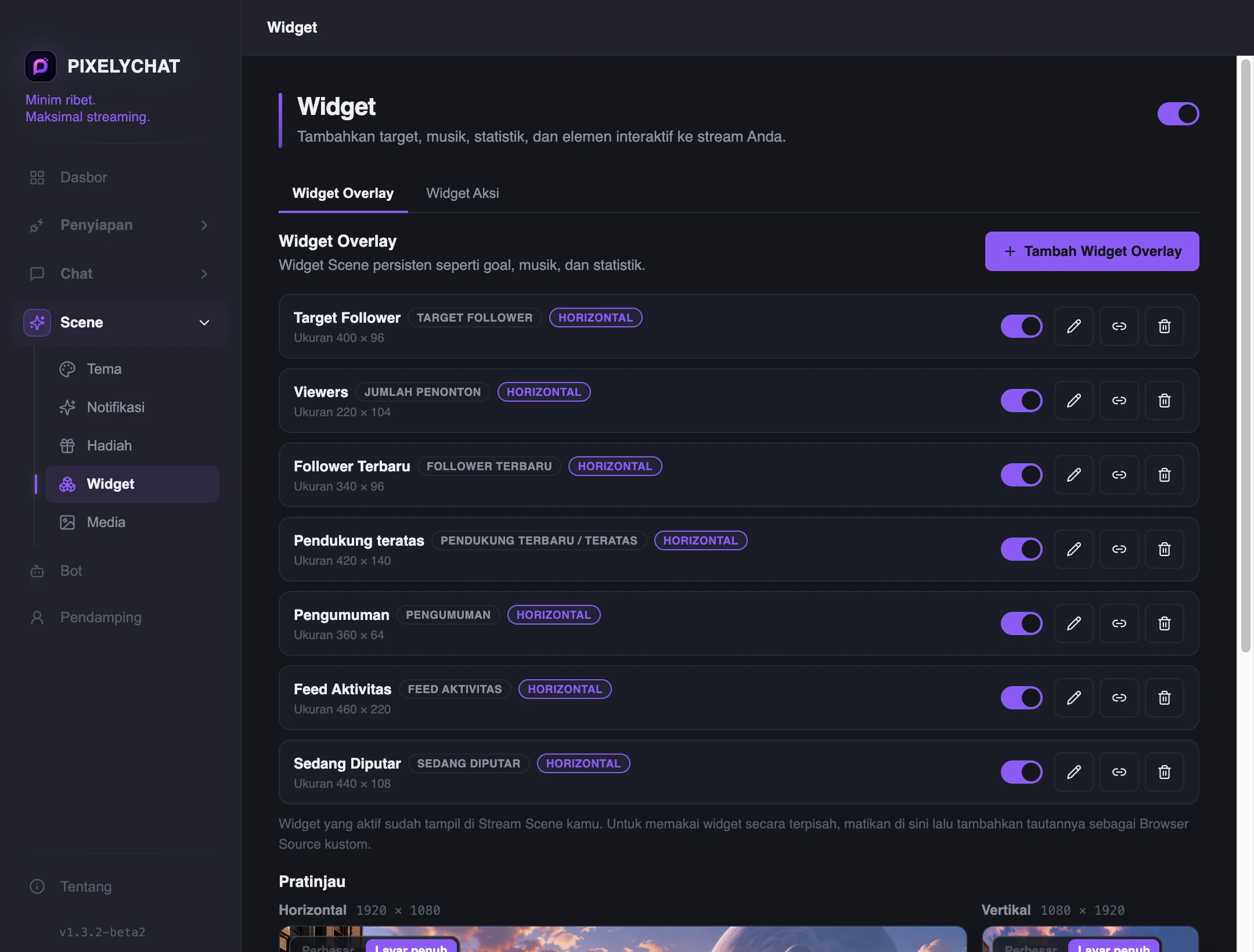 Daftar Widget Overlay