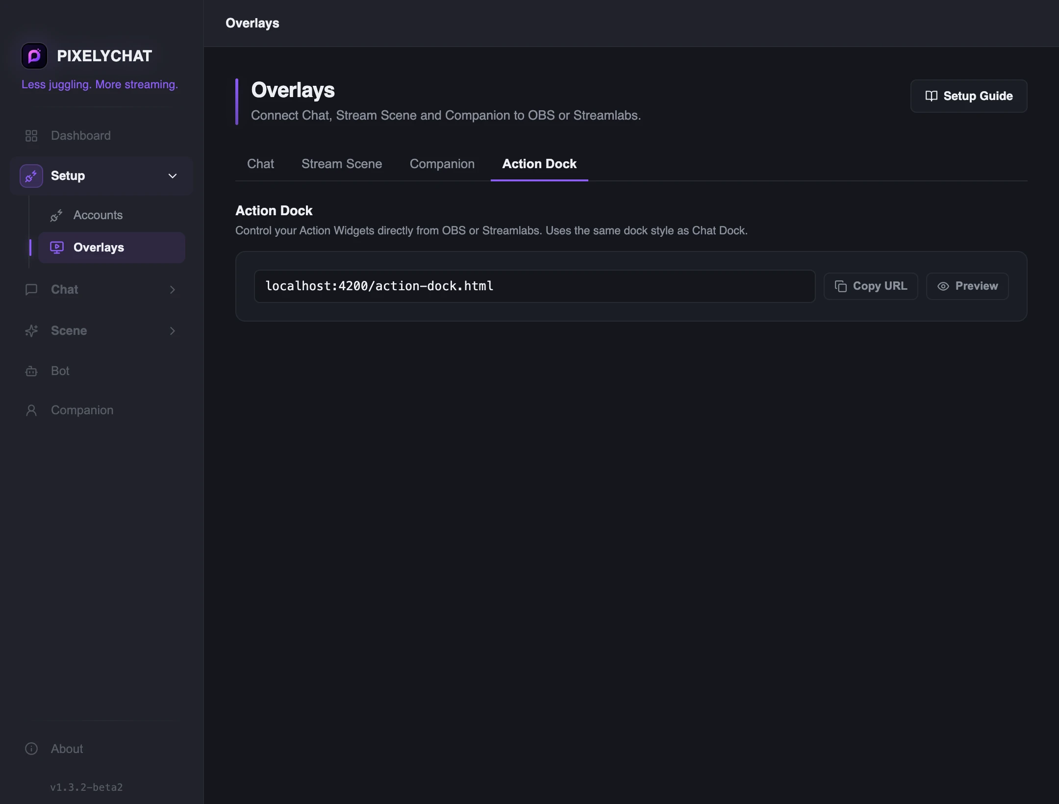 Action Widgets browser sources
