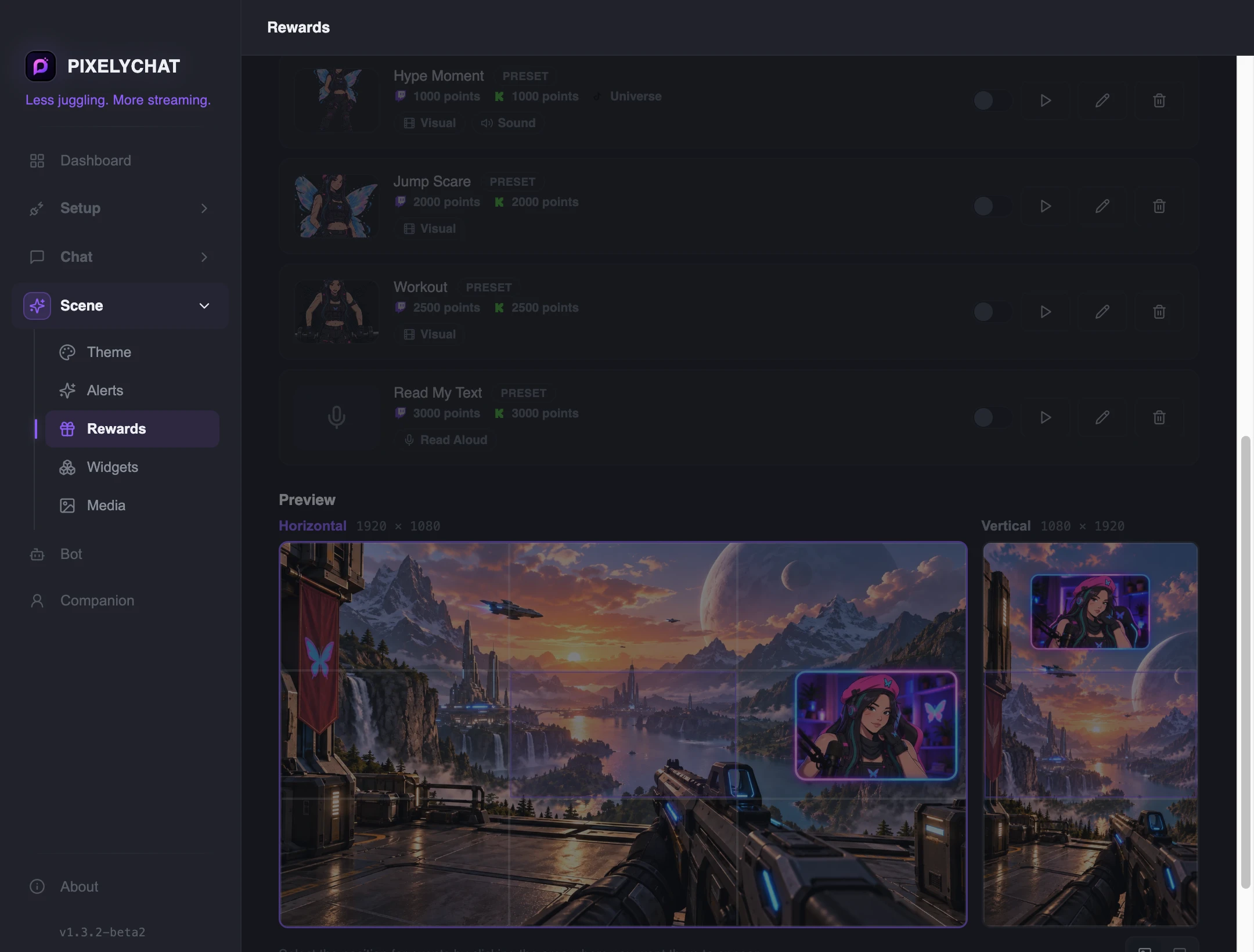 Rewards editor