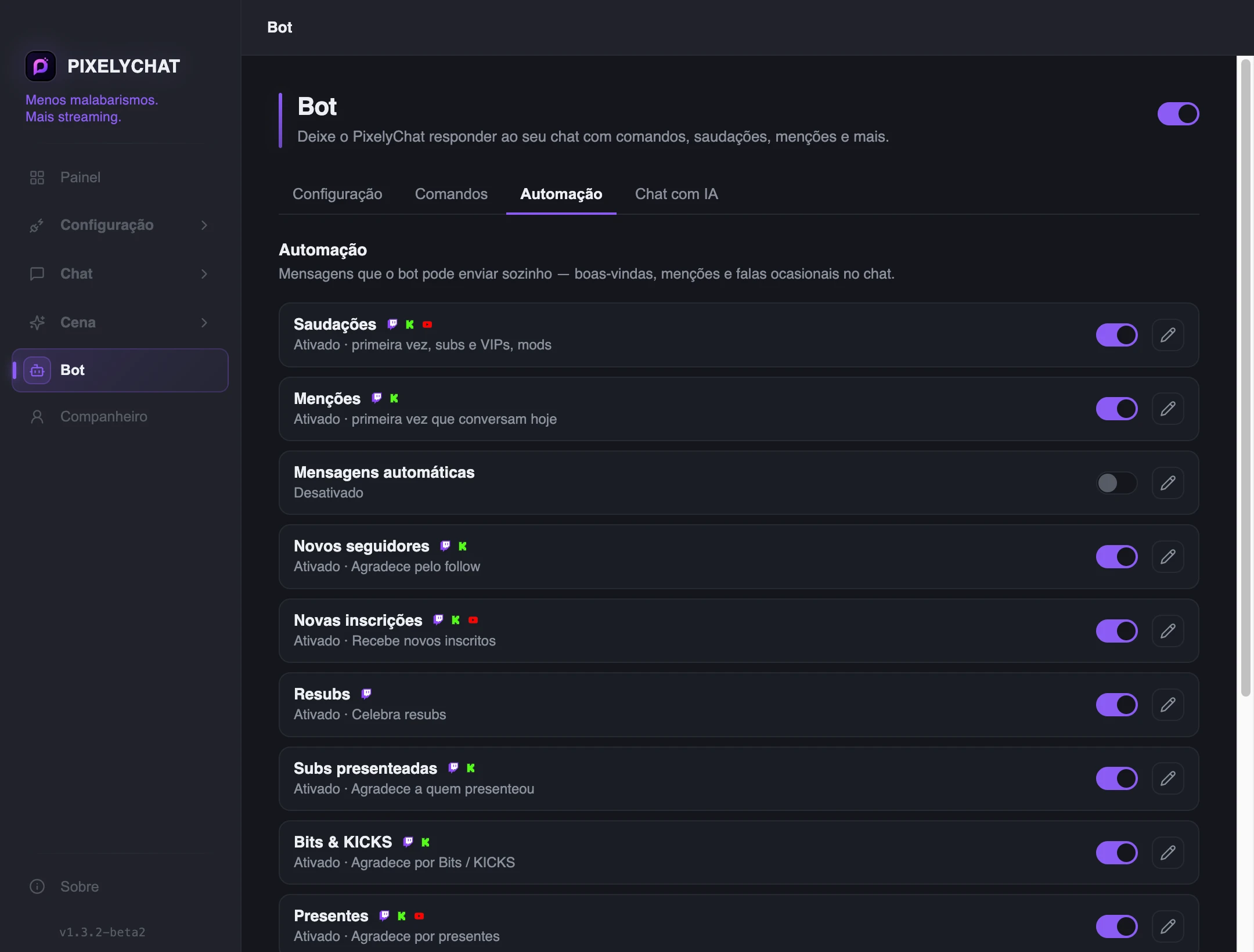 Automação do Bot