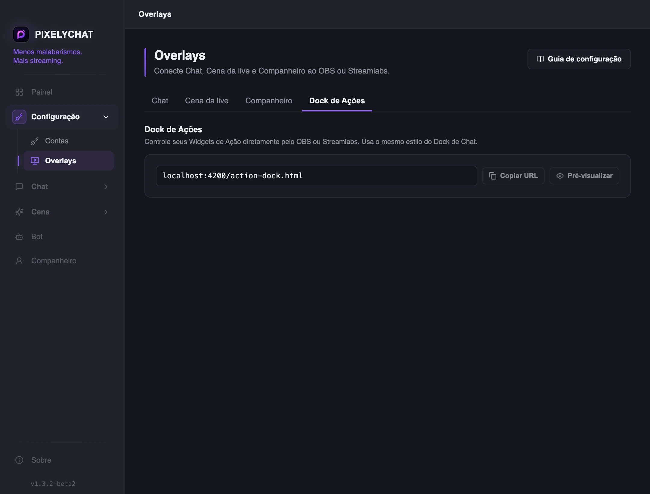 Fontes de navegador dos Widgets de ação